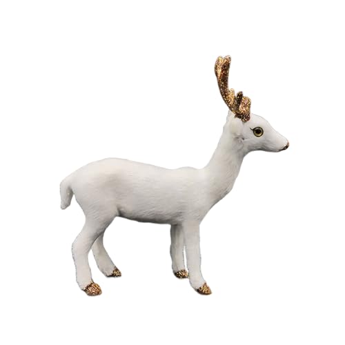 yanwuwa Figure realistiche di renna decorazioni natalizie cervo modello animale da collezione tavolo scrivania ornamento decorazioni per la casa