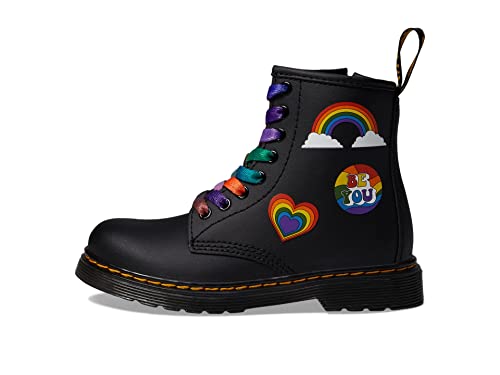 Image of Dr. Martens Kid's Collection 1460 Lace Up Fashion Boot (Little Kid /Big Kid) - Boots for Kids - Rubber Outsole for Pride Patches Print Hydro 13 UK (US 1 Little Kid) M