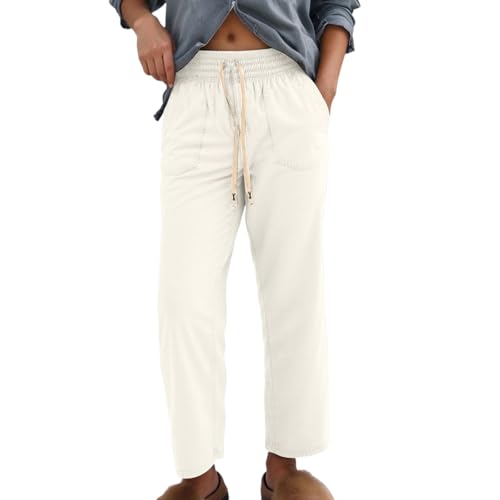 Jean jambe large taille haute élastique coupe boyfriend décontractée unie