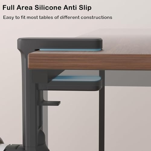 Image of DeskPro K6 Headphone Hanger Hook | Adjustable Clamp Mount Under Desk Headset Holder for Gaming & Office | Space-Saving Universal Headphone Stand for Table Edge - Black