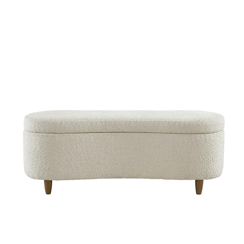 INK+IVY Bailey Boucle-Style Curved Storage Accent Bench