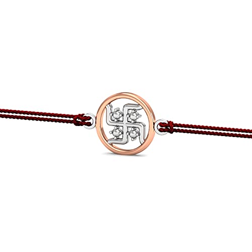 Image of KuberBox Swastik 925 Sterling Silver Rakhi Bracelet for Raksha Bandhan For Brother