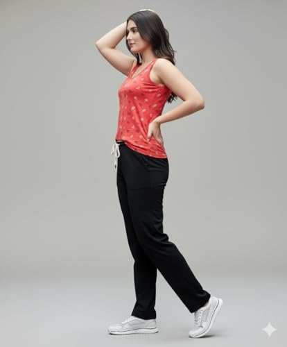 Image of Volex Women's Tank Top and Lower Set for Women | Stylish Cotton Co-Ord Set | Sleeveless Top & Jogger Lower for Women |Comfortable Stretchable Fabric 2-Piece Combo Set|women co ord set