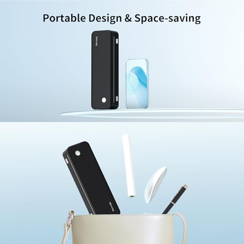 Gloryang 300DPI Portable Printer Wireless for Travel, Inkless Small Bluetooth Printers for Home Use, Compatible with Mobile Phone & Laptop, Support 8.5 x 11 Inch & A4 Thermal Printer Paper, Black by Gloryang - Image 4