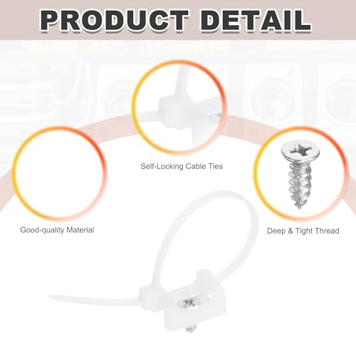 Soportes tipo sillín para fijar cables sueltos en la pared con bridas y tornillos M5 4