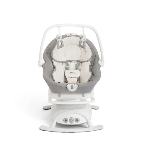 Joie Cinnamon 2-in-1 Glider and Rocker – Multi-Motion Baby Swing and Rocker Combo with Plush Fabrics, Compact Design, and Multiple Recline Positions – Soothing Sounds & Gentle Vibrations (Fern)