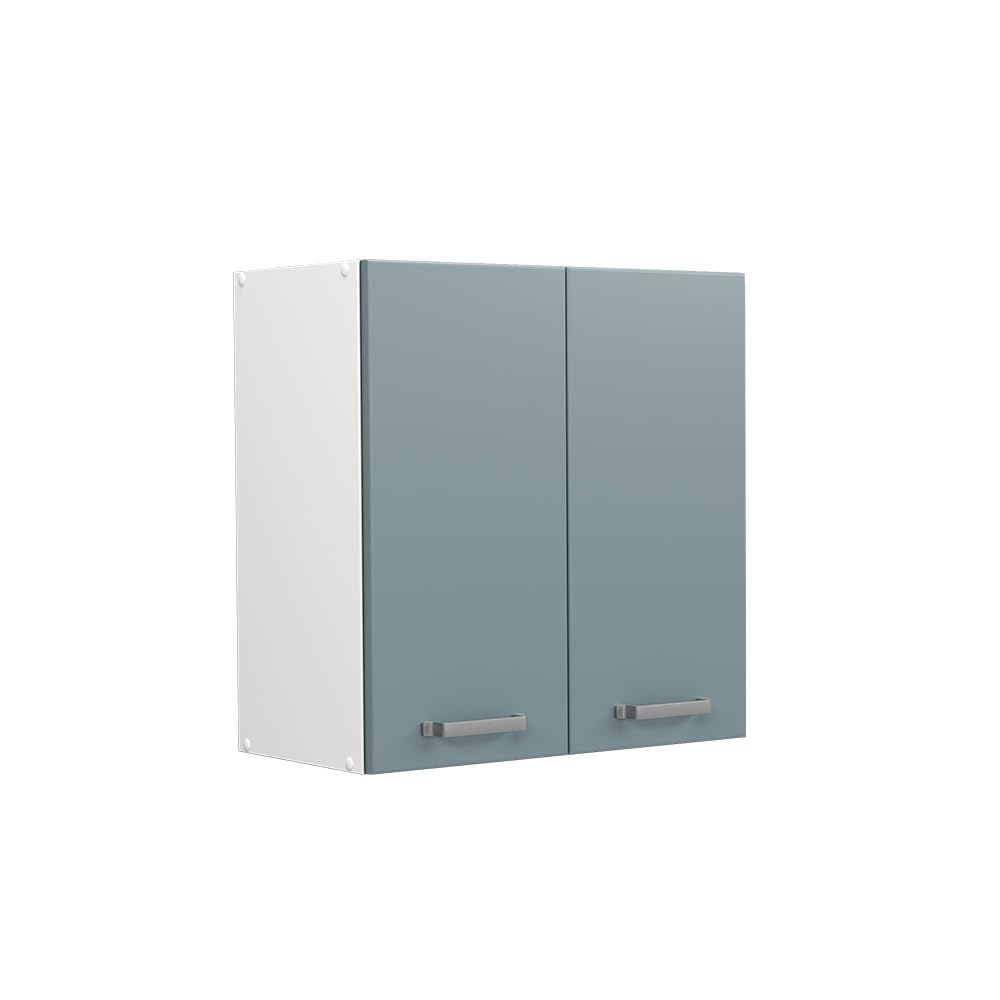 Vicco Universal wall unit Raul, Blue-Grey, 60 cm with doors, for wall mounting for storing household items