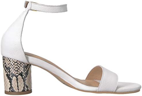 KAANAS Women's MINDIL Open Toe Low Heeled Ankle Strap Sandal Shoe Flat, White Snake, 9 Regular US | Image 5