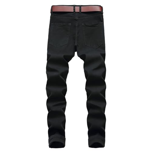 Andongnywell Men's Destroyed Slim Fit Jeans Stretch Ripped Skinny Denim Pencil Pants Trousers with Zipper2