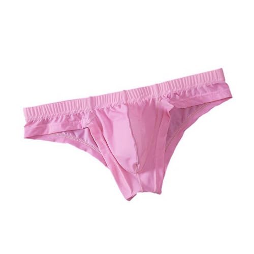 Men's Ice Silk Triangle Panties Solid Color Low Waist Bulge Pouch Hip Half Coverage Bikini Briefs4