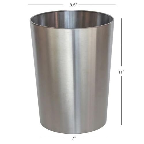 Caneca de basura metálica para baño níquel cepillado 2.2 galones miniatura 4