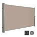 LARMNEE 180 x 400 cm (H x L) Store latéral, Brise-Vue Rétractable pour Jardin, Balcon, Terrasse, Auvent Latéral, Pare-Soleil, Taupe ETP184BP02