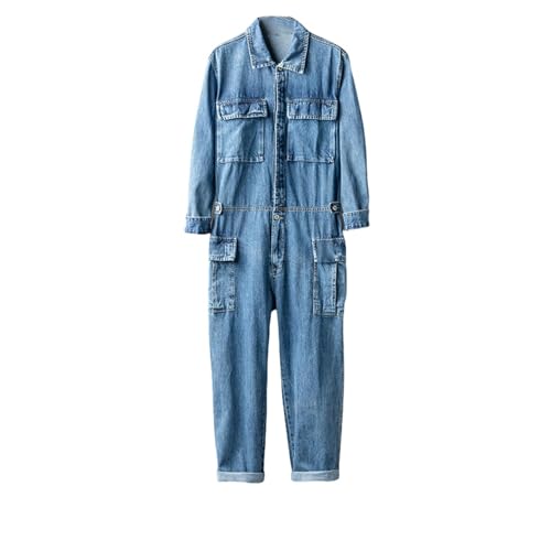 Mono americano vintage azul suelto vaquero de trabajo para hombre