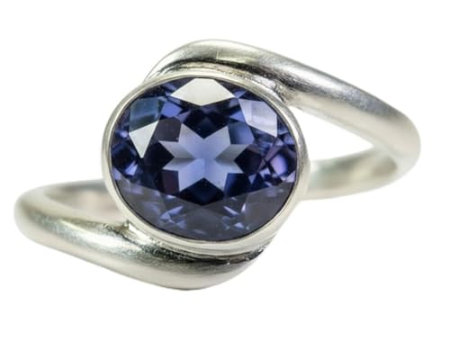 Image of 55Carat Choose Your Color Natural Gemstone Silver Statement Rings for Gift Corssover Style Size 5 to 12