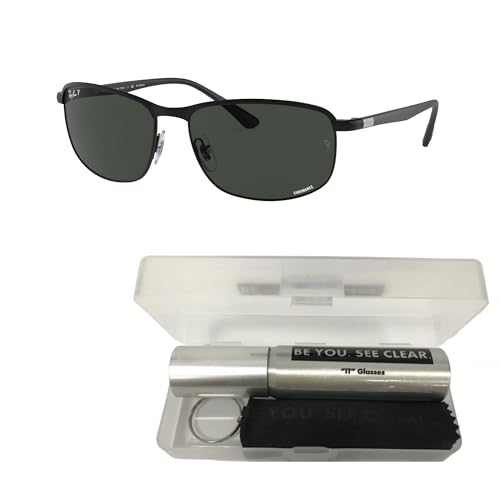 Ray-Ban RB3671CH Sunglasses Bundle: RB 3671CH 186/K8 Black On Black Polar Dark Grey and Eyewear Cleaning Kit2