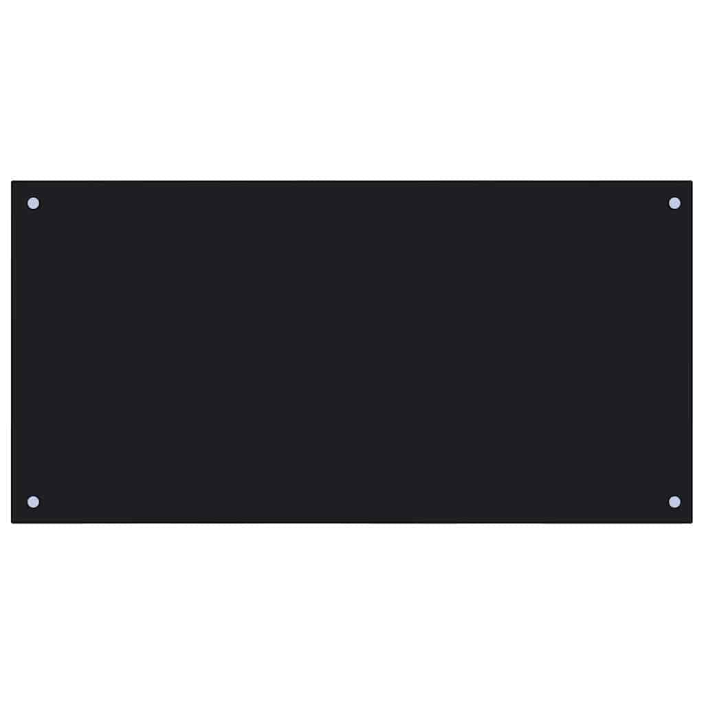 Generisch Küchenrückwand 2 pcs Schwarz 100 x 50 cm Gehärtetes Glas,Heim Garten,Küche Esszimmer,Küchenhelfer -utensilien-3415441