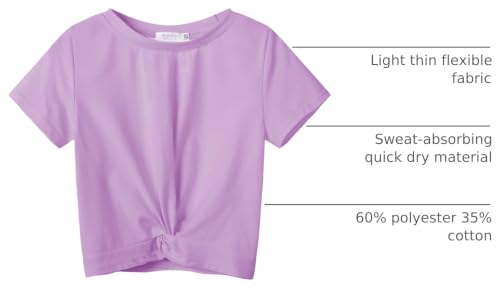 Image of Arshiner Girls Casual Tie Dye Short-Sleeve T-Shirt Cute Print Summer Blouse for Girls Twist Front Tunic Tee Tops