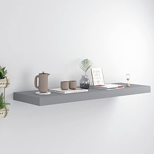 JHQHSM Estantería flotante gris 80 x 23,5 x 3,8 cm de MDF con marco de metal, estable para libros y decoración en diseño de panal, sistema de fijación invisible para la modernidad