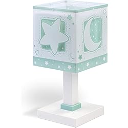 Lamparas De Mesa Verde Agua Dalber Lámparas Mesilla Infantil Luna y Estrellas Moonlight Verde, 63231H, E14