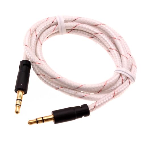 Cable Auxiliar 3.5mm Blanco Trenzado 1 Metro