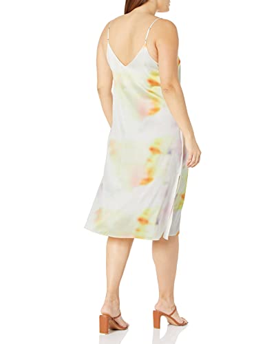 The Drop Women's Ana Silky V-Neck Midi Slip Dress, Multi Tie Dye, M #TOP4