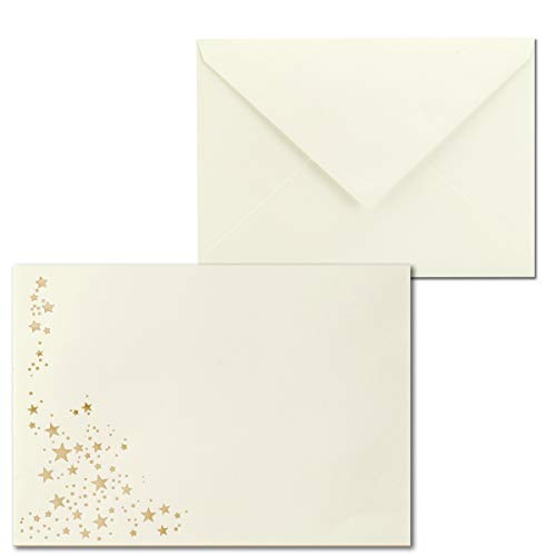 Neuser Papier C6 Creme Umschläge Gold Sterne 100er