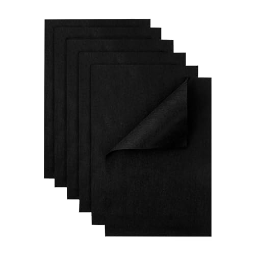 haofeijh black felt fabric sheets - 6pcs felt squares - 8x12 1 colors soft felt squares 15mm for sewing patchwork decoration embroidering book diy craft