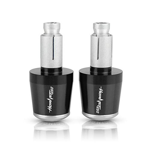 Protecteur D'extrémité Poignée Guidon De Moto VTT pour Honda Hornet 250 600 900 CB500F CB919 CB600F CB600 CB599 CB900F Série 7/8"22 MM CNC Moto Guidon Embouts Poids (Couleur : Argent) Cover