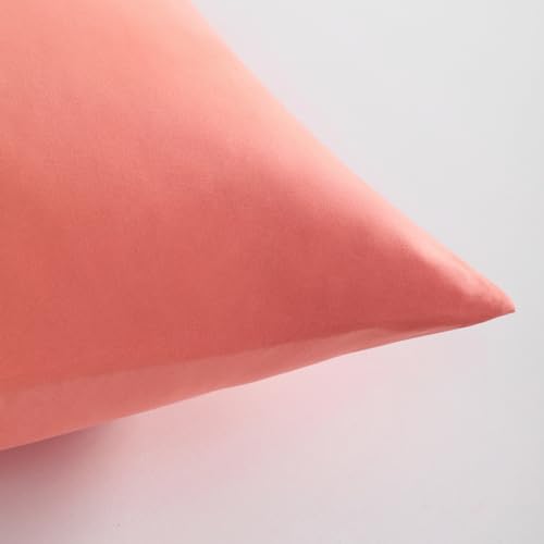 FLXXIE Microfiber Pillow Cases Queen Size Set of 2, Soft Pillowcases with Envelope Closure, Wrinkle Resistant Pillow Covers, 20x30, Coral
