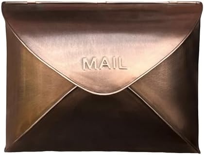 NACH Envelope Wall Mount Mailbox, Small Mailboxes for Outside Wall Mount, Extra Large Capacity Mailbox for Outside, Antique Copper, Outdoor Mailboxes, 11.25x5x9 Inches, Wall Mailbox, MB-6932S