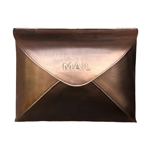 NACH Envelope Wall Mount Mailbox, Small Mailboxes for Outside Wall Mount, Extra Large Capacity Mailbox for Outside, Antique Copper, Outdoor Mailboxes, 11.25x5x9 Inches, Wall Mailbox, MB-6932S