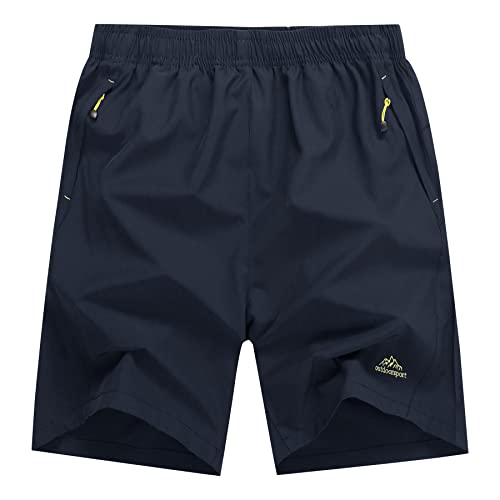 Biylaclesen Mens Quick Dry Shorts With Pockets Workout Shorts For Men Volleyball Shorts Running Shorts Men Zipper Pockets Lightweight Shorts Gym Shorts For Men Dark Gray #TOP13
