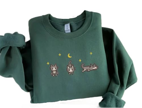 Stardew Valley Cat EMBROIDERED Sweatshirt – Cozy Gamer Fashion, Cute Gaming Attire, Ideal Gift for Gamers