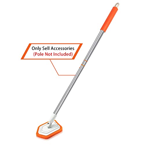 JEHONN Shower Scrubber Refill Pads, 2 Pcs Tub and Tile Cleaning Brush Replacement Head for Bathroom, Bathtub, Baseboard, Wall, Floor, Kitchen Stove, Sink, Window