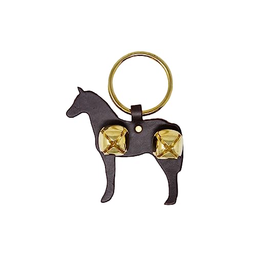 DM Smucker LLC | Horse Leather Door Bell | Decorative Hanging Door Bell (Dark Brown)