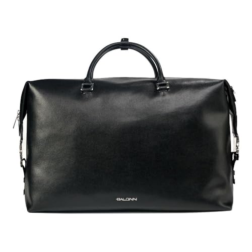 Sac de voyage en cuir véritable Baldinini Trend homme bagage cabine noir
