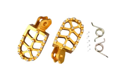avdb-moto Reposapies Cross/Enduro Compatible con SUZUKI RMZ250 / RM-Z250 2010-2024, RMZ450 / RM-Z450 2008-2024, RMX450Z RMX-450Z 2010-2017 en Alu Izquierdo + Derecho (Dorado)