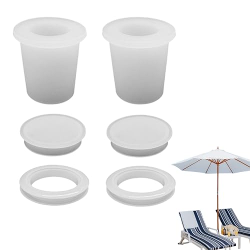 Byuexhp Anillo para Sombrilla En Mesa De Terraza | 6 Piezas Tapa para Agujero De Sombrilla,Inserción para Parasoles En Agujeros De Mesa De 5-6.35 cm | para Playa Exterior Cafetería Jardín Muebles