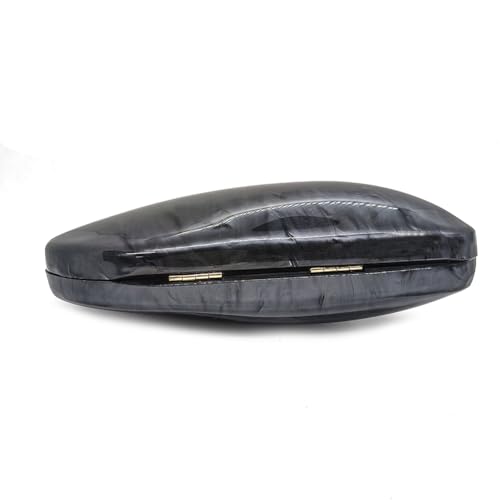 Image of Acrylic Shell Shaped Bag Luxury Marble Clutch Evening Purses for Women Glitter Handbag for Wedding Cocktail Party Prom