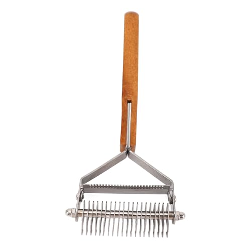 TYTOGE Pet Grooming Brush Dematting and Deshedding Stainless Steel Double Sided Undercoat Rake for Dogs Cats