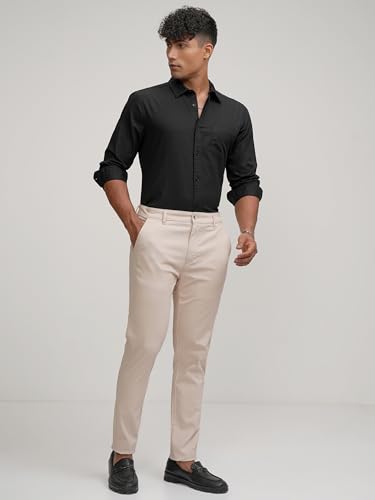 Image of Highlander Men's Slim Fit Formal Trousers | Ankle Length |Smart Trousers for Men | Chino Trousers for Men|Elegant Design | Comfortable Fabric for Daily Work & Formal Occasions