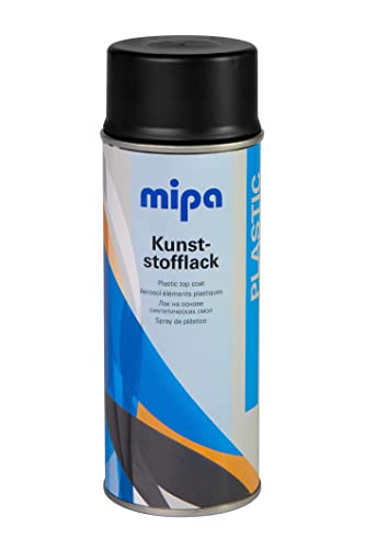 MIPA Kunststofflack-Spray elastischer Decklack Autolack schwarz 400ml