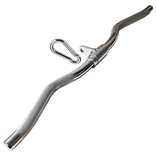 HONGKE SPORTING 27inch Pro-Grip Revolving Curl Bar Attachment, Bodybuilding Cable Machine Attachment with Non-Slip Knurled Handgrips, LAT Pull Down Bar Home Gym Handles for Tricep Bicep Training