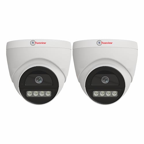 Image of Trueview 2MP Dual Light HD Dome Wired CCTV Camera with Built-in Mic | Works with DVR (TVI /AHD /CVI /CVBS) | All Time Color Vision, 3.6mm Lens, 20M IR, 15M White LED | H.265 Compression (Pack of 2)
