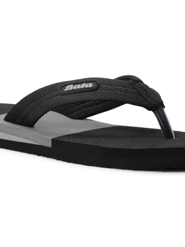 Image of Bata 8712 Jake E: Grey Casual Thong Slip-On Slippers for Men