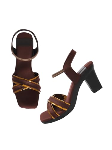 Image of Selfiee Cross Strap Block Heels Perfect for Every Occasion, Elegant Party Heel Sandals for Women & Girls