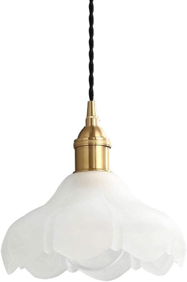 Lámpara colgante con forma de flor retro en cristal para sala de estudio