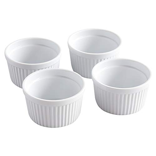 Cinf Ramekins 14 oz Pudding Cup Baking Cup Bowls Dishes, Set of 4,Souffle