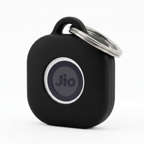Image of Case for JioTag with Keychain Ring, Protective Holder Cover for Jio Tag Tracker, Anti-Lost & Shockproof Accessory for Keys, Luggage, Pets, and Backpacks (1, Black)