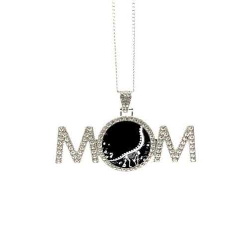 Collier dinosaure et bébés avec végétation en argent pour maman size M